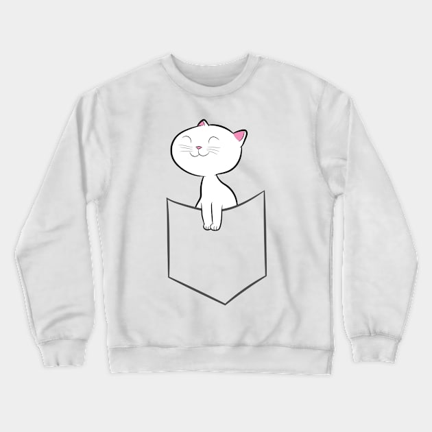 Cat In A Pocket Funny Cat Crewneck Sweatshirt by EQDesigns